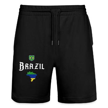Brésil Brésil Maillot brésilien Rio de Janeiro - Short de jogging bio TRAINER Stanley/Stella unisexe - noir - Devant - Nik (191cm) & Marisol (170cm)