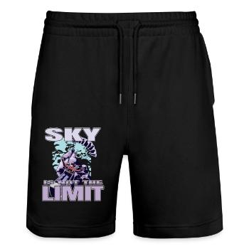 Sky is the Limit - Paraglider Spruch - Stanley/Stella Unisex Bio Joggingshorts Trainer  - Schwarz - Vorne - Nik (191cm) & Marisol (170cm)