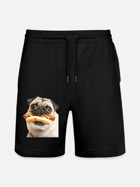 Mops - Stanley/Stella Unisex Bio Joggingshorts Trainer  - Schwarz
