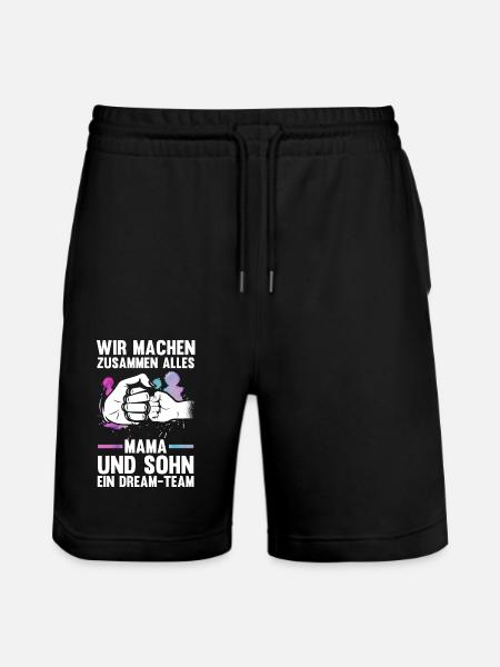 Mom and son - Stanley/Stella Trainer Unisex Organic Jogging Shorts - black