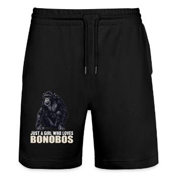 Bonobos Bonobo - Stanley/Stella Trainer Unisex Organic Jogging Shorts - black - Front - Nik (191cm) & Marisol (170cm)
