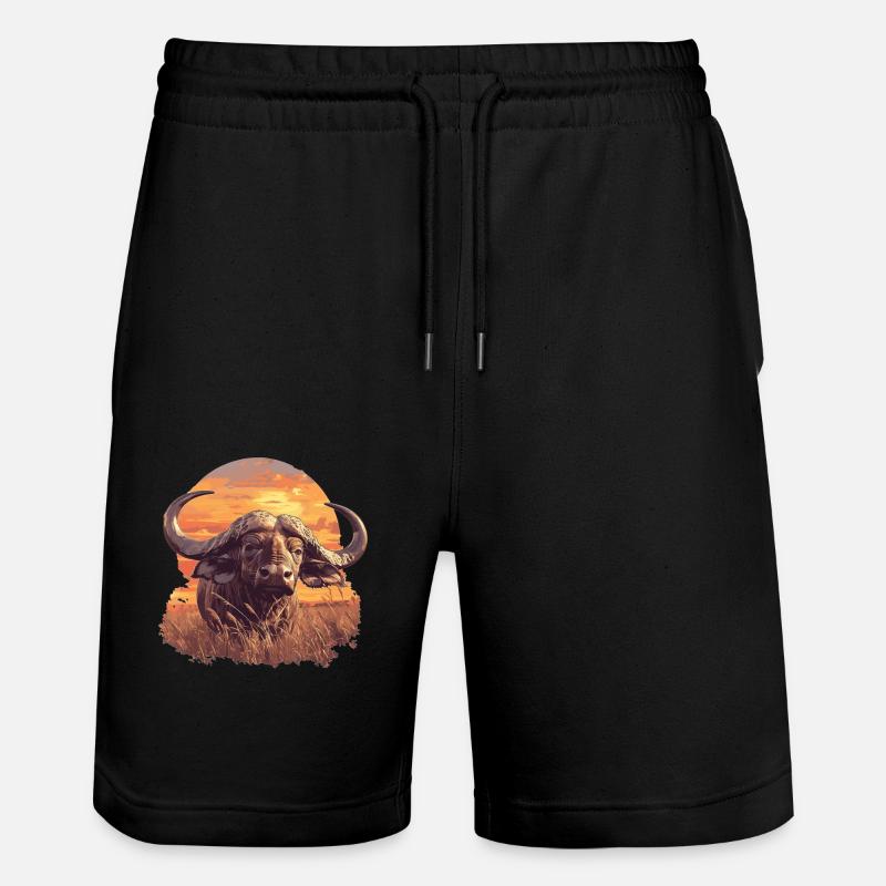 Buffles Buffalo Büffel - Short de jogging bio TRAINER Stanley/Stella unisexe - noir