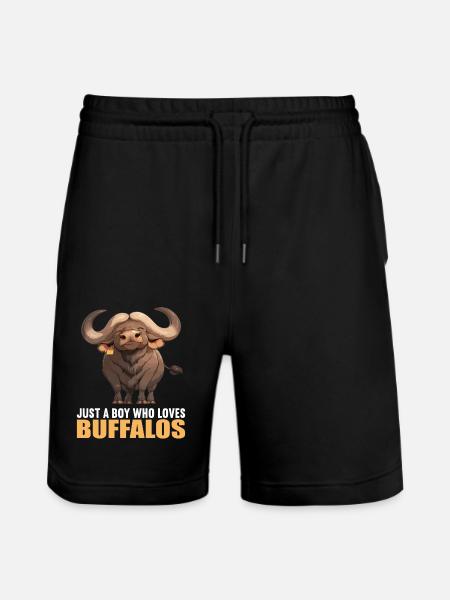 Buffalos Buffalo Büffel - Stanley/Stella Trainer Unisex Organic Jogging Shorts - black