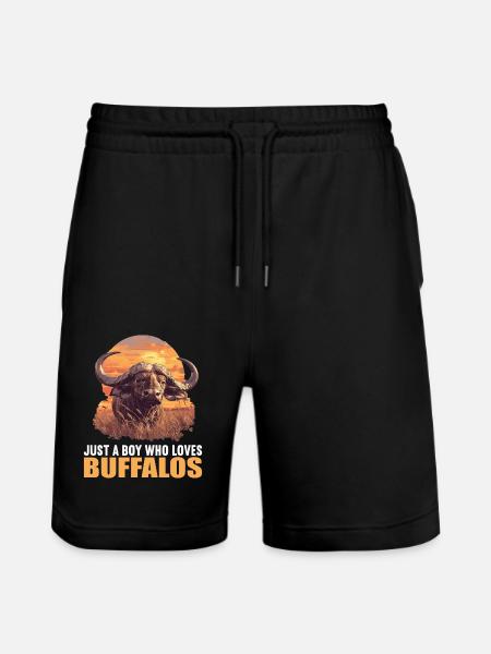 Buffalos Buffalo Büffel - Stanley/Stella Trainer Unisex Organic Jogging Shorts - black