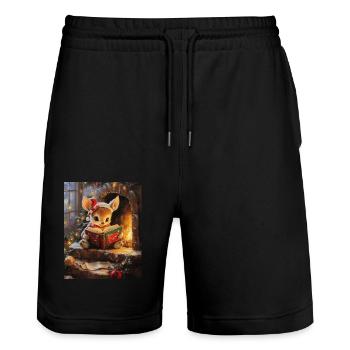 Noël Elfe Femmes Hommes Enfants Noël - Short de jogging bio TRAINER Stanley/Stella unisexe - noir - Devant - Nik (191cm) & Marisol (170cm)