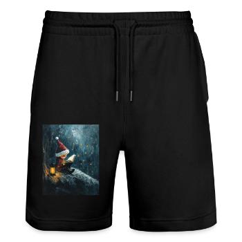 Noël Elfe Femmes Hommes Enfants Noël - Short de jogging bio TRAINER Stanley/Stella unisexe - noir - Devant - Nik (191cm) & Marisol (170cm)