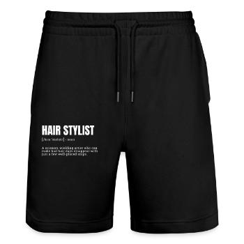 Drôle Coiffeur Définition T-shirts graphiques - Short de jogging bio TRAINER Stanley/Stella unisexe - noir - Devant - Nik (191cm) & Marisol (170cm)