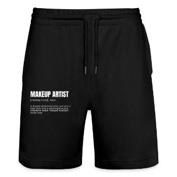 Definition of Makeup Artist on T-Shirts - Stanley/Stella Trainer Unisex Organic Jogging Shorts - black - Front - Nik (191cm) & Marisol (170cm)