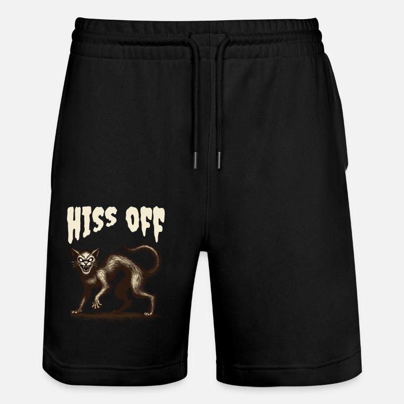 sifflement de chat effrayant illustration - Short de jogging bio TRAINER Stanley/Stella unisexe - noir