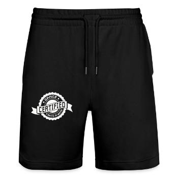 Zertifizierter Gamer – 7 Tage die Woche - Stanley/Stella Unisex Bio Joggingshorts Trainer  - Schwarz - Vorne - Nik (191cm) & Marisol (170cm)