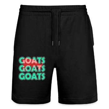 Goat Goat Goat - Stanley/Stella Trainer Unisex Organic Jogging Shorts - black - Front - Nik (191cm) & Marisol (170cm)