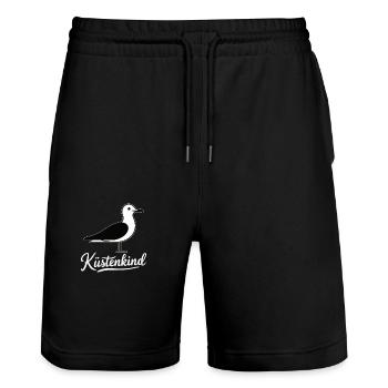 Coastal Child 2 - Stanley/Stella Trainer Unisex Organic Jogging Shorts - black - Front - Nik (191cm) & Marisol (170cm)