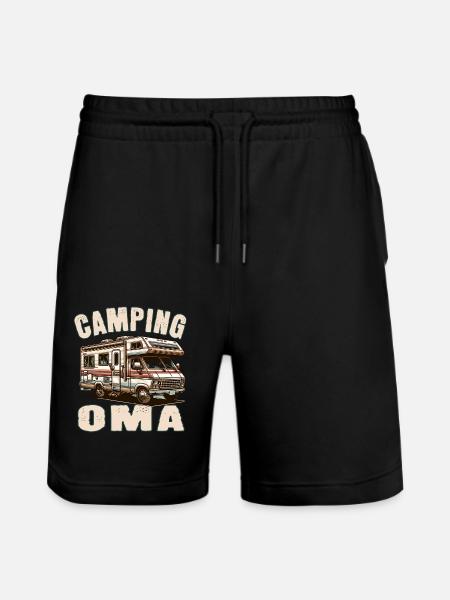 Camping Oma - Stanley/Stella Unisex Bio Joggingshorts Trainer - Schwarz