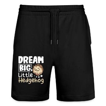 Dream big little hedgehog - Stanley/Stella Unisex Bio Joggingshorts Trainer  - Schwarz - Vorne - Nik (191cm) & Marisol (170cm)