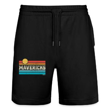 Mavericks Beach California Retro Surf Trip Surfer - Stanley/Stella Trainer Unisex Organic Jogging Shorts - black - Front - Nik (191cm) & Marisol (170cm)