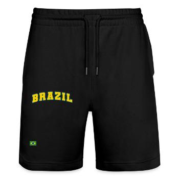 Brazil Brazil shirt Brazilian Rio de Janeirao - Stanley/Stella Trainer Unisex Organic Jogging Shorts - black - Front - Nik (191cm) & Marisol (170cm)