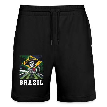Brésil Brésil Maillot brésilien Rio de Janeiro - Short de jogging bio TRAINER Stanley/Stella unisexe - noir - Devant - Nik (191cm) & Marisol (170cm)