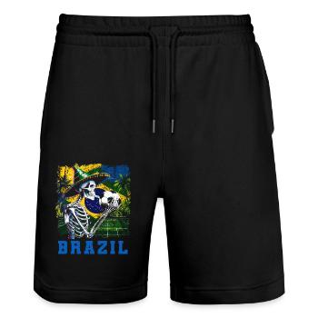 Brésil Brésil Maillot brésilien Rio de Janeiro - Short de jogging bio TRAINER Stanley/Stella unisexe - noir - Devant - Nik (191cm) & Marisol (170cm)