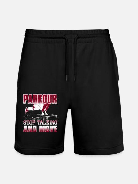 Parkour Stop Talking And Move - Stanley/Stella Trainer Unisex Organic Jogging Shorts - black