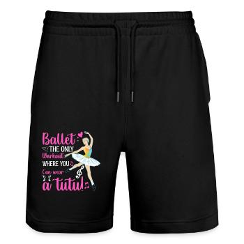 Ballett: das einzige Training, bei dem man ein Tutu tragen kann - Stanley/Stella Unisex Bio Joggingshorts Trainer  - Schwarz - Vorne - Nik (191cm) & Marisol (170cm)