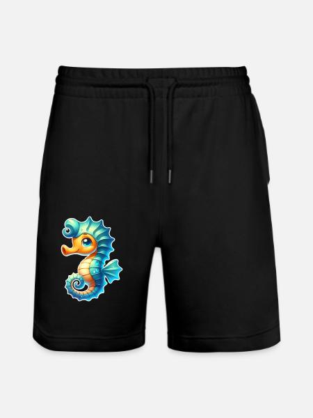 Seahorse Seahorse - Stanley/Stella Trainer Unisex Organic Jogging Shorts - black