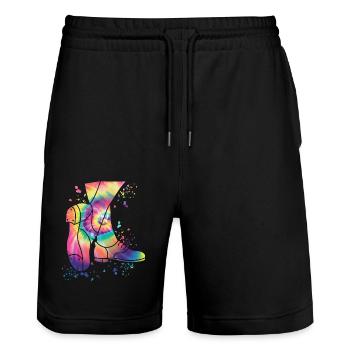Tap Dancers Tap Dancing Kids Tap Dance - Stanley/Stella Trainer Unisex Organic Jogging Shorts - black - Front - Nik (191cm) & Marisol (170cm)