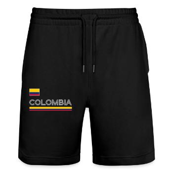 Kolumbien Colombia Medellin Urlaub Bogota Cali - Stanley/Stella Unisex Bio Joggingshorts Trainer  - Schwarz - Vorne - Nik (191cm) & Marisol (170cm)