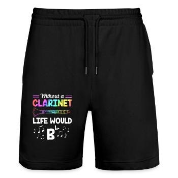 Clarinette - Short de jogging bio TRAINER Stanley/Stella unisexe - noir - Devant - Nik (191cm) & Marisol (170cm)