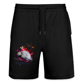 Kiwi Bird Colorful - Stanley/Stella Trainer Unisex Organic Jogging Shorts - black - Front - Nik (191cm) & Marisol (170cm)