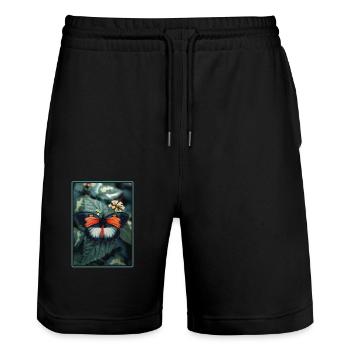 Butterfly Butterflies Butterfly - Stanley/Stella Trainer Unisex Organic Jogging Shorts - black - Front - Nik (191cm) & Marisol (170cm)