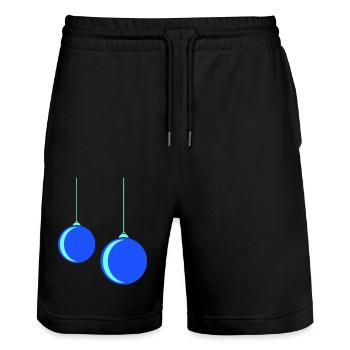 Weihnachtskugel - Stanley/Stella Unisex Bio Joggingshorts Trainer  - Schwarz - Vorne - Nik (191cm) & Marisol (170cm)