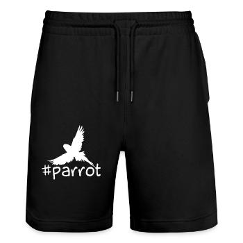 Funny Parrot Hashtag - Stanley/Stella Trainer Unisex Organic Jogging Shorts - black - Front - Nik (191cm) & Marisol (170cm)