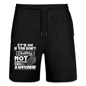 Quilting I Like Quilting - Stanley/Stella Trainer Unisex Organic Jogging Shorts - black - Front - Nik (191cm) & Marisol (170cm)