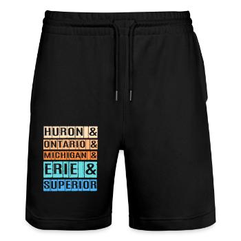Great Lakes - Stanley/Stella Unisex Bio Joggingshorts Trainer  - Schwarz - Vorne - Nik (191cm) & Marisol (170cm)