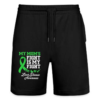 Liver disease - Stanley/Stella Trainer Unisex Organic Jogging Shorts - black - Front - Nik (191cm) & Marisol (170cm)