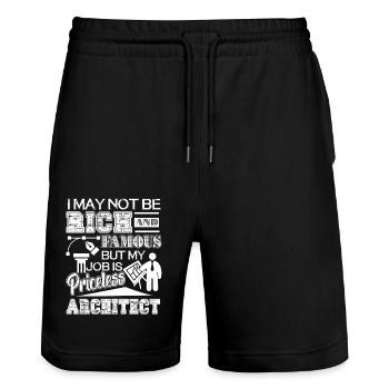 Architect My Job Is Priceless - Stanley/Stella Trainer Unisex Organic Jogging Shorts - black - Front - Nik (191cm) & Marisol (170cm)