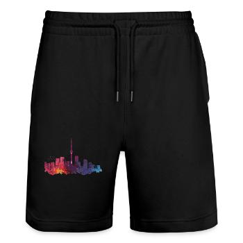 Kashihara - Stanley/Stella Unisex Bio Joggingshorts Trainer  - Schwarz - Vorne - Nik (191cm) & Marisol (170cm)