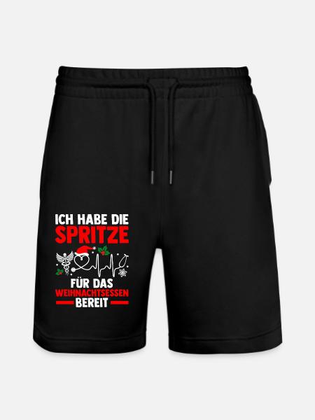 Santa Claus Christmas Nurse - Stanley/Stella Trainer Unisex Organic Jogging Shorts - black