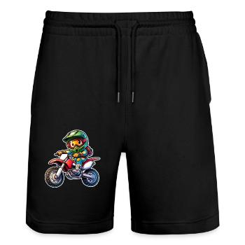 Motocross - Stanley/Stella Unisex Bio Joggingshorts Trainer  - Schwarz - Vorne - Nik (191cm) & Marisol (170cm)