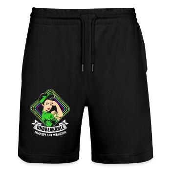 Liver disease - Stanley/Stella Trainer Unisex Organic Jogging Shorts - black - Front - Nik (191cm) & Marisol (170cm)