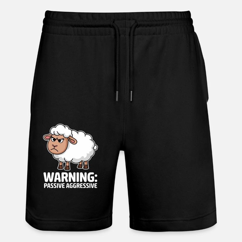 Attention: Passive-aggressive sheep - Stanley/Stella Trainer Unisex Organic Jogging Shorts - black