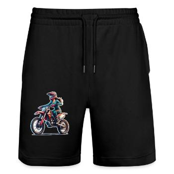 Motocross Femmes Filles Fille - Short de jogging bio TRAINER Stanley/Stella unisexe - noir - Devant - Nik (191cm) & Marisol (170cm)