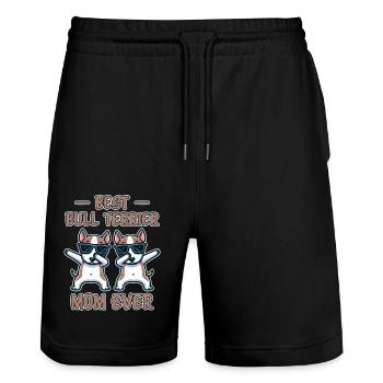 Bull Terrier Saying Funny Bull Terrier Gift - Stanley/Stella Trainer Unisex Organic Jogging Shorts - black - Front - Nik (191cm) & Marisol (170cm)