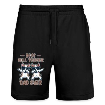 Bull Terrier Saying Funny Bull Terrier Gift - Stanley/Stella Trainer Unisex Organic Jogging Shorts - black - Front - Nik (191cm) & Marisol (170cm)