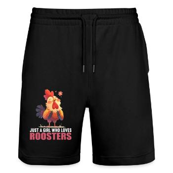 Coq Coqs Coq - Short de jogging bio TRAINER Stanley/Stella unisexe - noir - Devant - Nik (191cm) & Marisol (170cm)