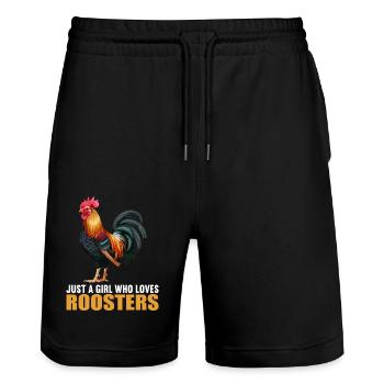Coq Coqs Coq - Short de jogging bio TRAINER Stanley/Stella unisexe - noir - Devant - Nik (191cm) & Marisol (170cm)