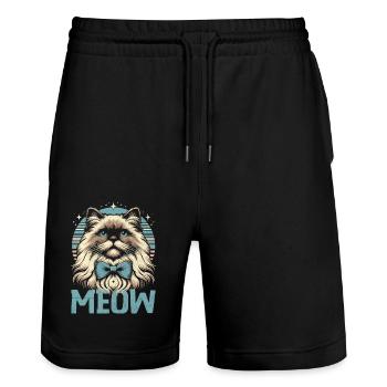 Miau Ragdoll Katze Liebhaber Ragdolls Katzen - Stanley/Stella Unisex Bio Joggingshorts Trainer  - Schwarz - Vorne - Nik (191cm) & Marisol (170cm)