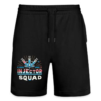 Injector Squad 9 - Stanley/Stella Unisex Bio Joggingshorts Trainer  - Schwarz - Vorne - Nik (191cm) & Marisol (170cm)