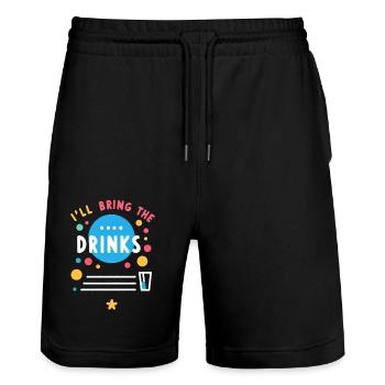 I'll Bring The Drinks 7 - Stanley/Stella Unisex Bio Joggingshorts Trainer  - Schwarz - Vorne - Nik (191cm) & Marisol (170cm)