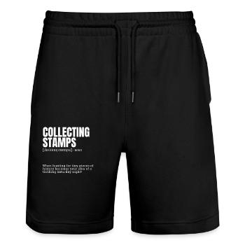 Collecting Stamps Funny Indoor Hobbies Definition - Stanley/Stella Unisex Bio Joggingshorts Trainer  - Schwarz - Vorne - Nik (191cm) & Marisol (170cm)